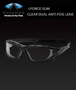 Pyramex I-Force Slim Clear Dual Anti-Fog Lens Safety Glasses
